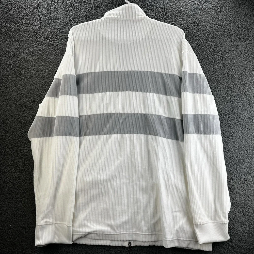 Air Jordan Sweater White Gray‎ Mens Large Color Block Track Jacket Full Zip Mock